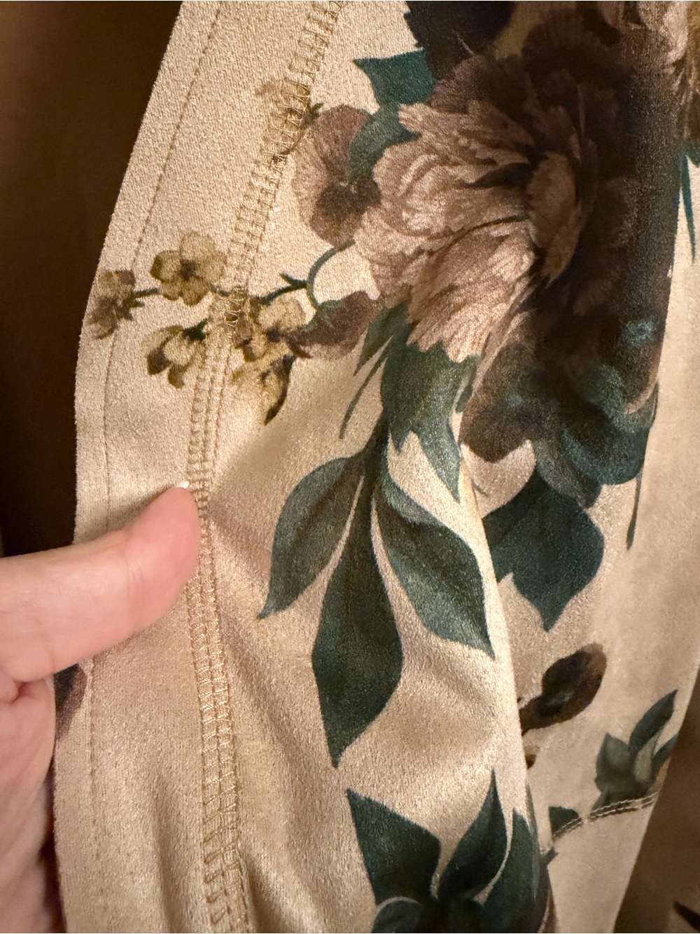 NWT Solitaire Faux Suede Duster Floral Jacket Size L - Picture 6 of 13